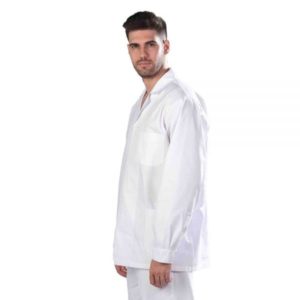 Anta Uniforms Ιατρική Μπλούζα Ανδρική Μακρυμάνικη Σε Άσπρο Χρώμα