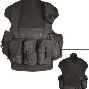 Mil-Tec Γιλέκο Μάχης Chest Rig Με 6 Θήκες Μαύρο